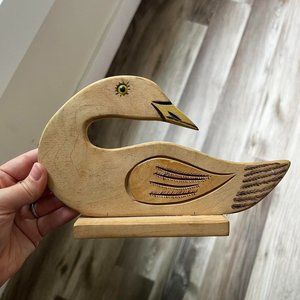 Wooden Goose Carving Statue